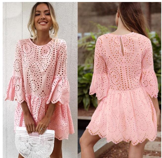 Robe à volants avec manches recadrées pour femmes – Image 4