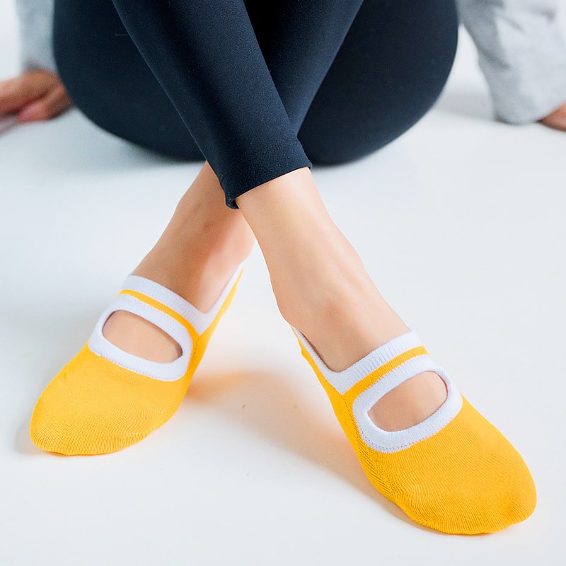 Chaussettes d'intérieur antidérapantes à dos ouvert confortables pour femmes – Image 3
