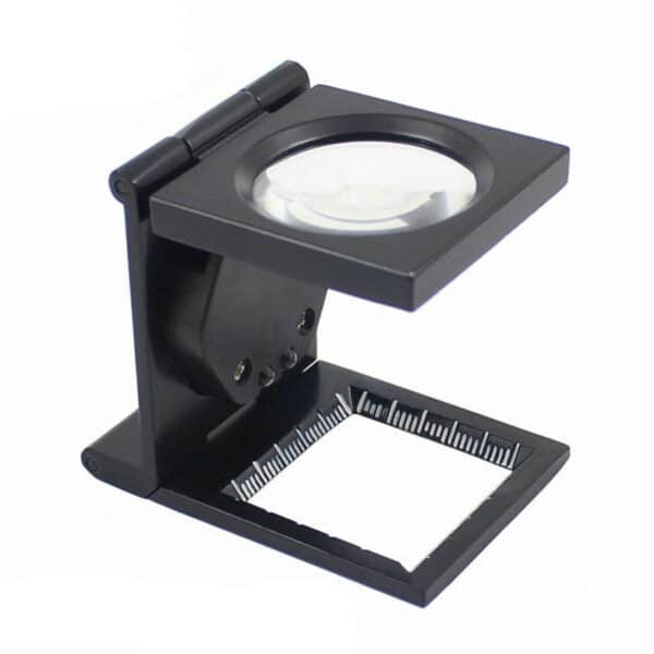 Loupe à pointe en métal avec lumière et échelle de mesure