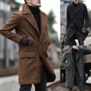 Manteau slim en laine tendance et doux pour hommes