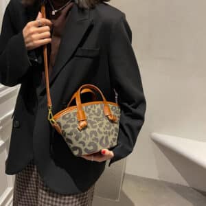 Sac rétro imprimé léopard à épaule de mode pour femmes