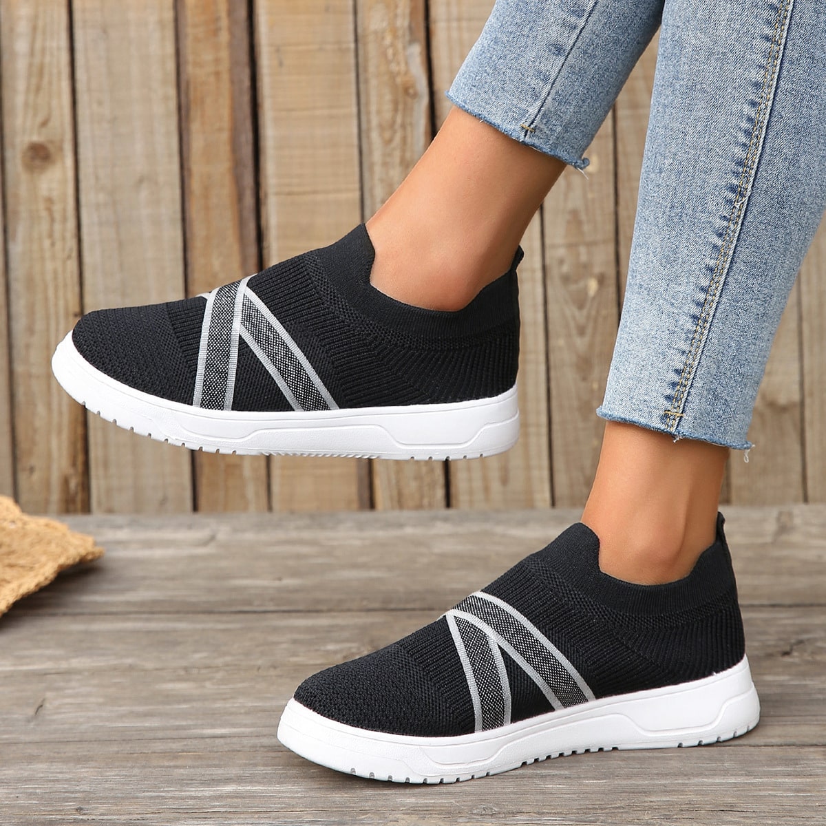 Chaussures Compensées Pour Femmes Bout Fermé - Maille Respirante, Talon Confortable Et Boucle Pratique