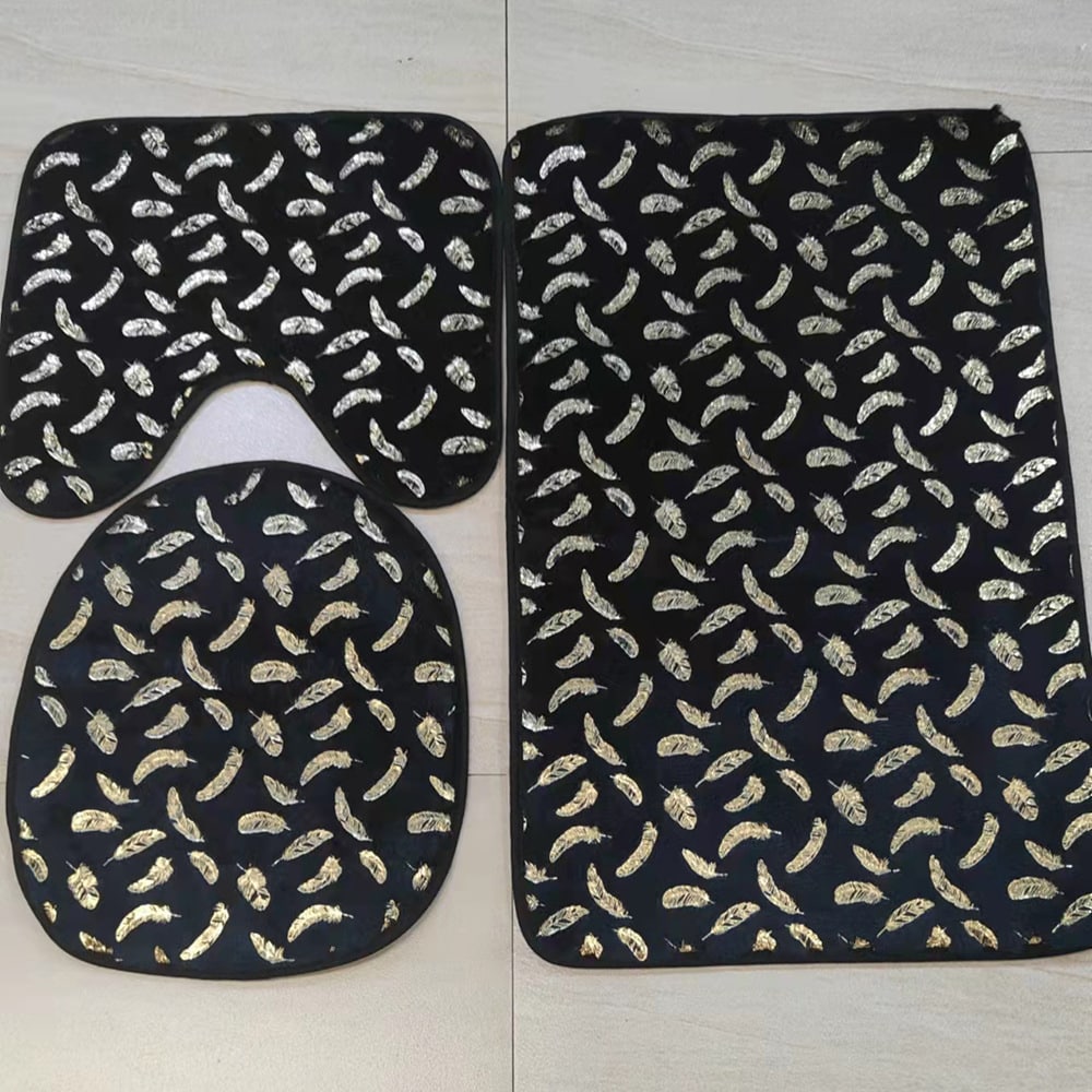 3 pièces. Tapis de texture marbrée déjouée doux pour intérieur