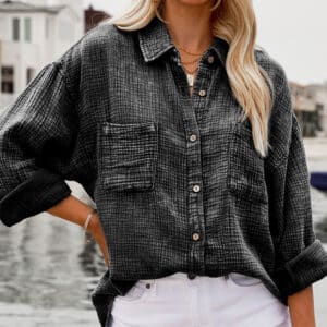 Chemise fine à boutonnage simple pour femmes