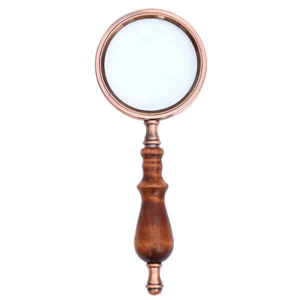 Loupe en bois d'ébène à verre optique rétro de qualité supérieure