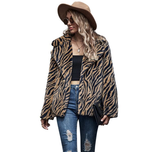 Veste longue à revers et à la mode pour femmes à manches longues – Image 7