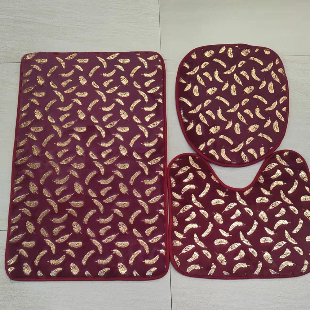 3 pièces. Tapis de texture marbrée déjouée doux pour intérieur – Image 4