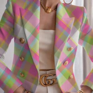 Costume slim imprimé à ma mode pour femmes