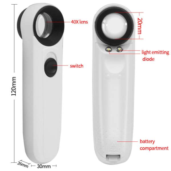 Loupe à main à doubles lumières pour l'évaluation des bijoux – Image 4