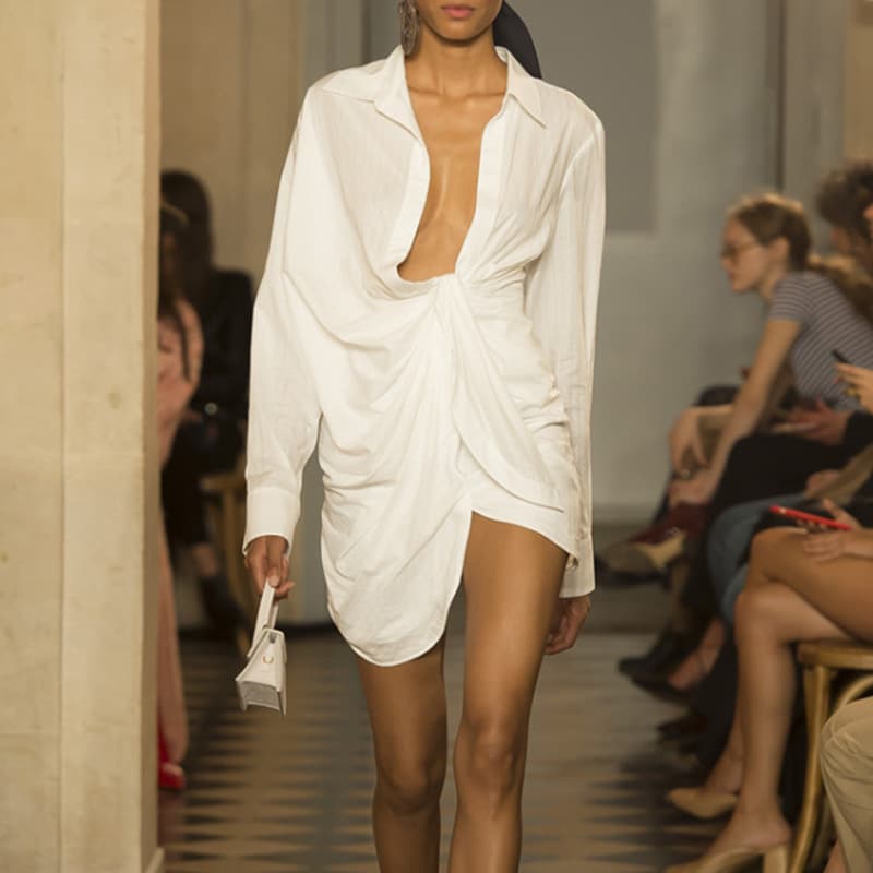 Veste surchauffée à revers et à manches longues irrégulière pour femmes – Image 3