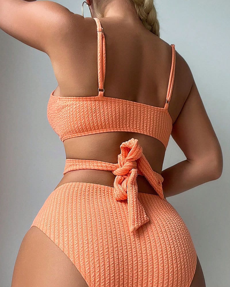 Maillot de bain fendu à lacets pour femmes – Image 2