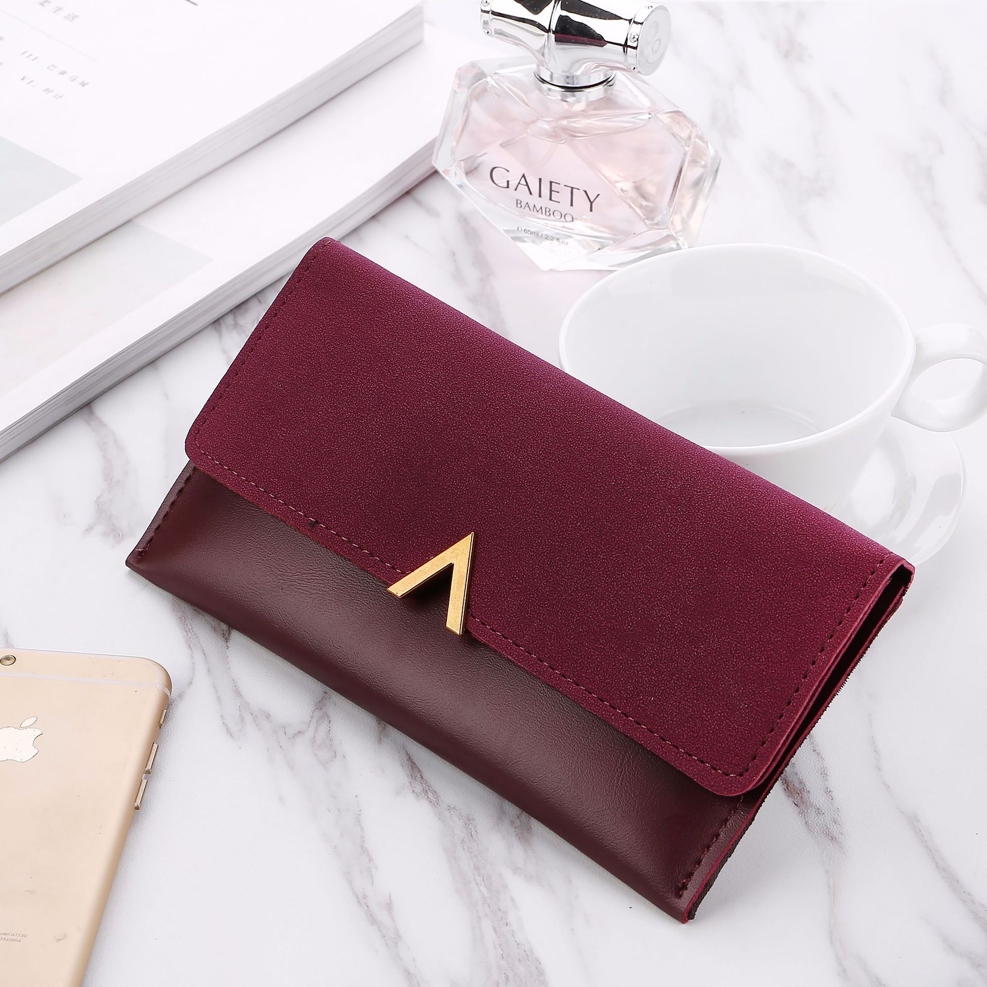 Portefeuille de couleur givrée pour femmes