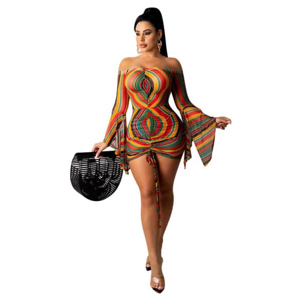 Robe à manches longues évasées décontractée pour femmes – Image 6