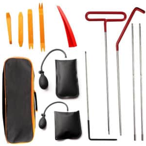 Kit d'outils pour voitures avec sac de cale d'air sans dommage. Outils longue distance en acier inoxydable