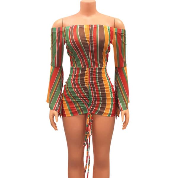Robe à manches longues évasées décontractée pour femmes – Image 5