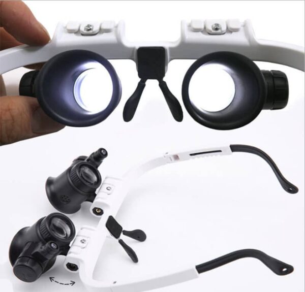 Lunettes à loupes monté sur tête
