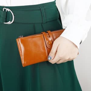 Portefeuille vintage long anti-magnétique pour femmes