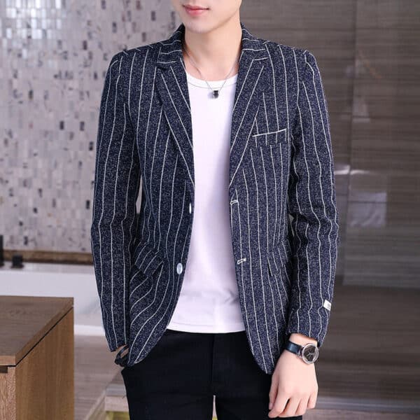 Blazer à carreaux décontracté à la mode pour hommes – Image 2