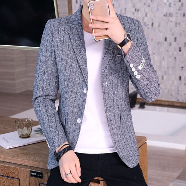 Blazer à carreaux décontracté à la mode pour hommes