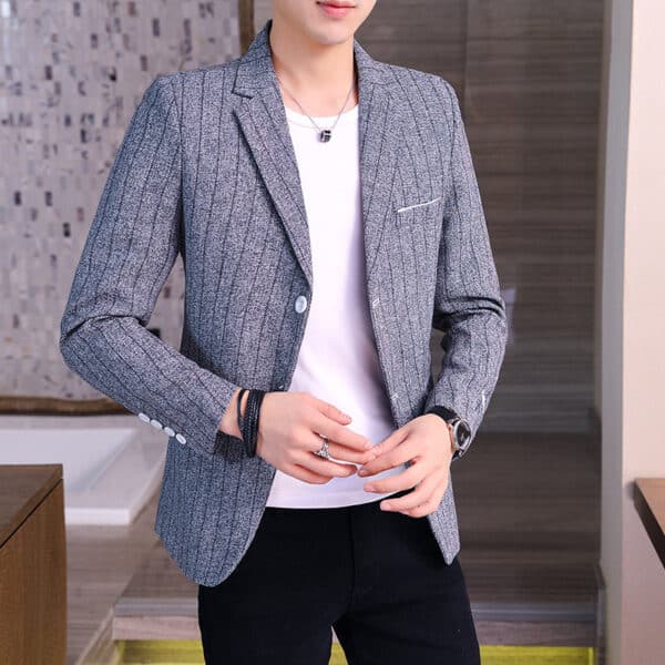 Blazer à carreaux décontracté à la mode pour hommes – Image 4