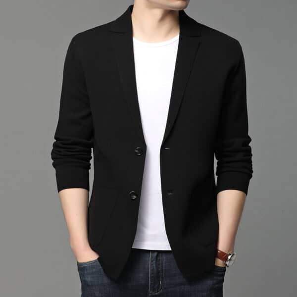 Blazer de couleur solide style cardigan à la mode pour hommes