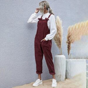 Salopette longue de couleur pure pour dames