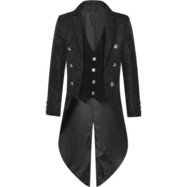 Blazer Jacquard mi-long de style gothique rétro pour hommes – Image 5