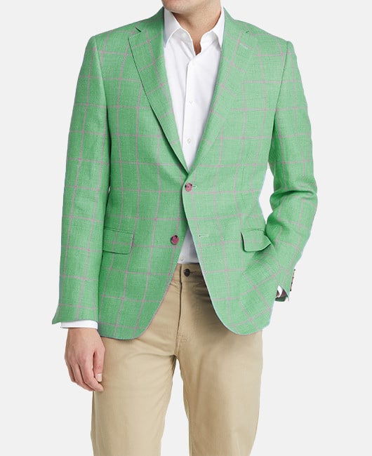 Blazer à carreaux à un rang et deux boutons pour hommes – Image 5