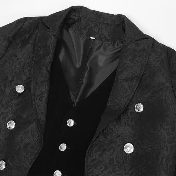 Blazer Jacquard mi-long de style gothique rétro pour hommes – Image 8