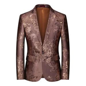 Veste imprimée florale et dorée pour hommes