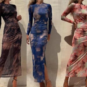 Robe imprimée à manches longues tendance pour femmes