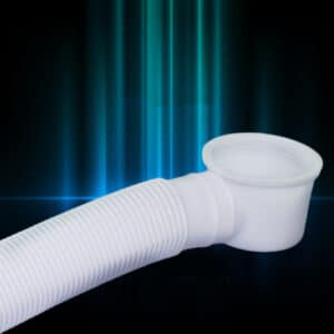 Tuyau en plastique blanc avec crépine de bain en alliage de zinc