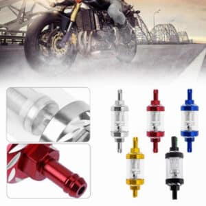 Filtre à huile en métal rétro modifié pour motos. Filtre à essence en verre transparent amovible