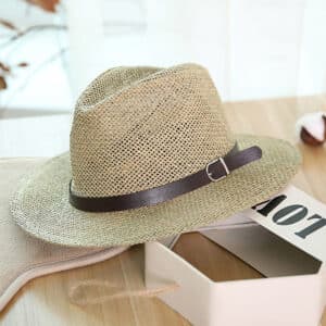 Chapeau de paille de protection solaire tissé et à la mode pour hommes