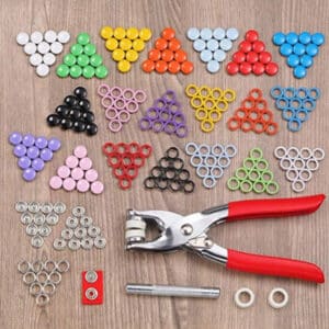 200 pièces/180 pcs/150 pcs/100 pcs. Boutons à cinq mâchoires avec pince à pression manuelle