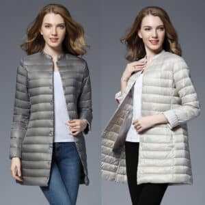 Manteau léger à col duvet tendance à la mode pour femmes