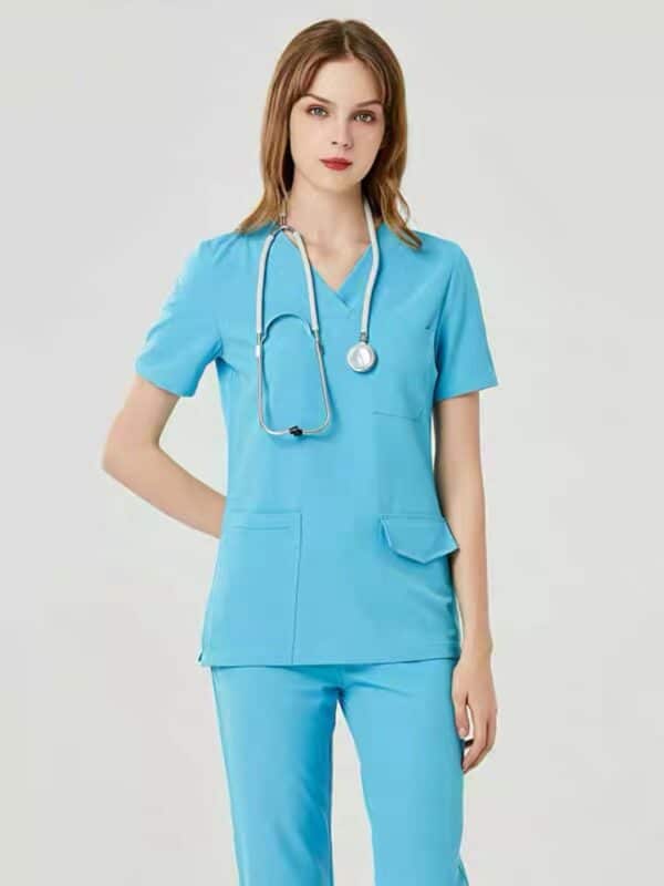 Combinaison de travail pour aide-soignantes, infirmères et médecins à manches courtes et à manches longues – Image 4