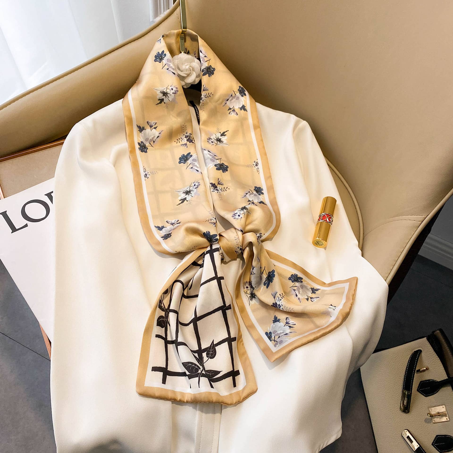 Châle en soie élégant et à la mode pour femmes – Image 2