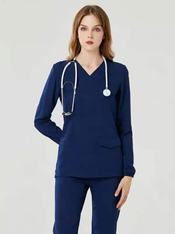 Combinaison de travail pour aide-soignantes, infirmères et médecins à manches courtes et à manches longues – Image 10