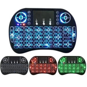 Mini clavier sans fil 2.4G avec pavé tactile rétro-éclairé tricolores