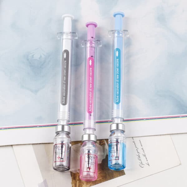 Stylo à bille réaliste en forme de seringue en gel