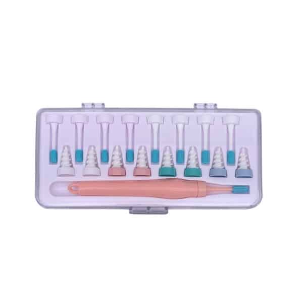Nettoyeur d'oreilles en spirale et en silicone souple avec 16 têtes de remplacement. Outil pour enlever le cérumen – Image 2
