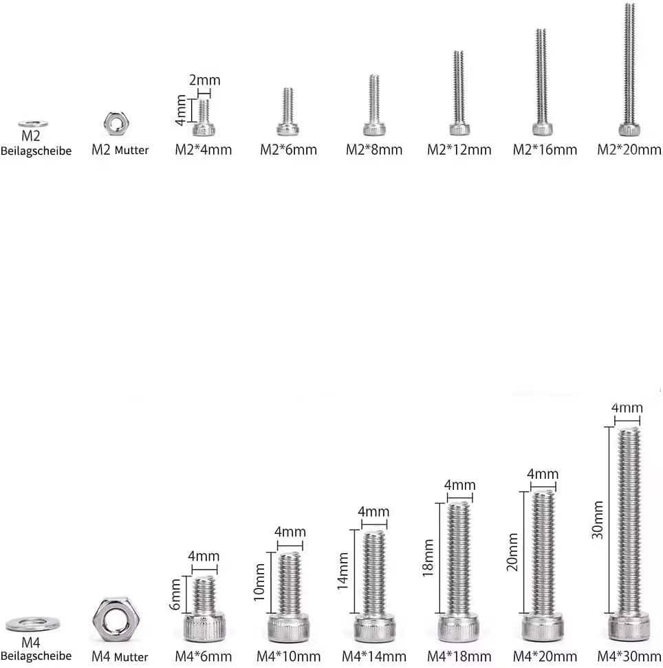 1080 pièces. Vis à tête hexagonale à adaptation cylindrique – Image 3