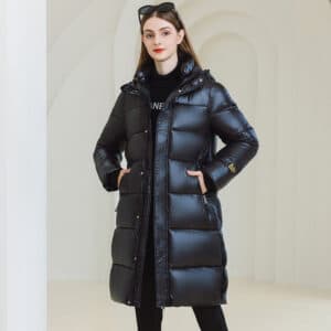 Veste à capuchon en coton solid et chaud avec poches tendance pour femmes