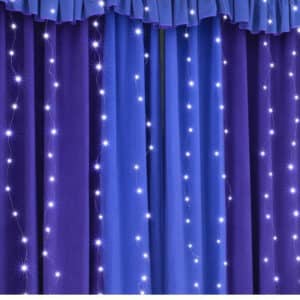 Chaîne de rideau lumineux en fil de cuivre à télécommande