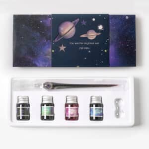 Ensemble de stylo en verre