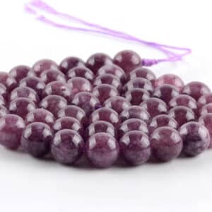 Pierres naturelles de lépidolite à perles rondes pour la fabrication des bijoux