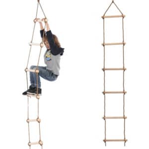 Echelle d'escalade en bois pour enfants. Jouet de sport de plein air