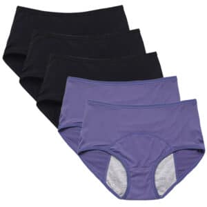 5 pièces. Culottes menstruelles grandes tailles absorbantes et anti-fuites en coton. Culottes physiologiques pour femmes