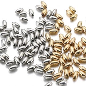 200 pièces. Joints tubulaires elliptiques longs mètres perles lâches. Billes en vrac